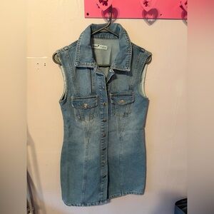 Sleeveless Denim Vest Dress